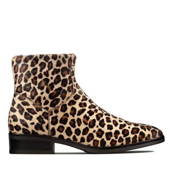 Clarks Womens Pure Rosa Ankle Boots Leopard | USA-146329